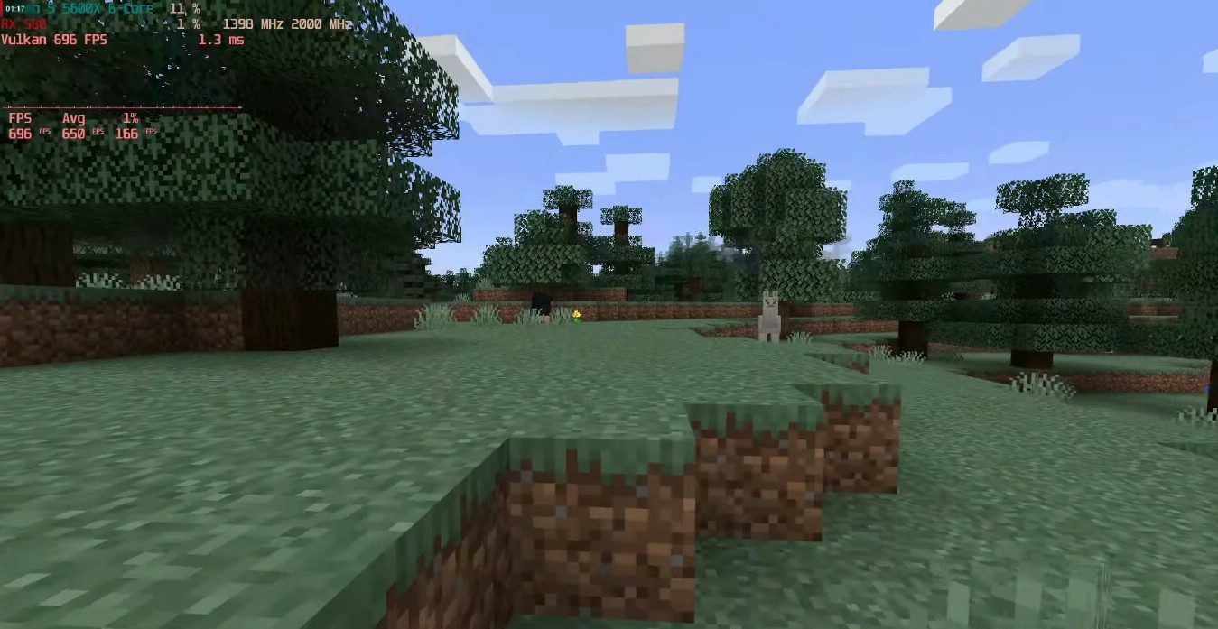 Сравнение FPS до и после установки Vulkan Renderer в Minecraft