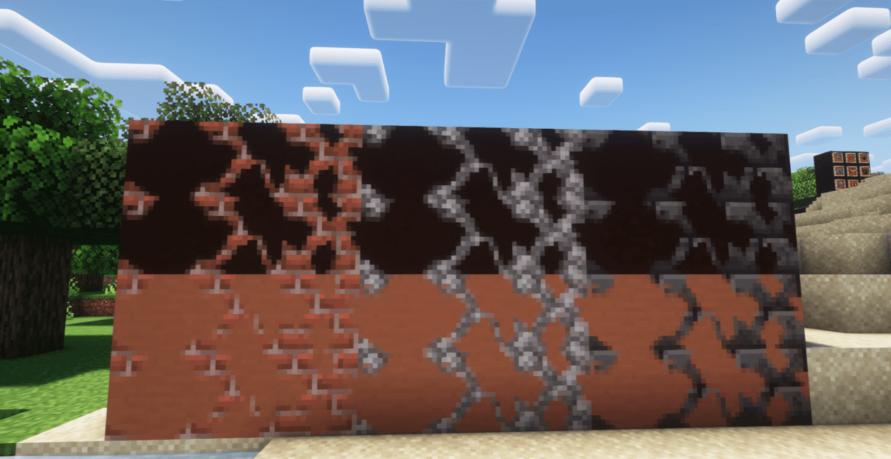 Пример использования мода Waffle’s Terracotta Plaster в строительстве домов в Minecraft