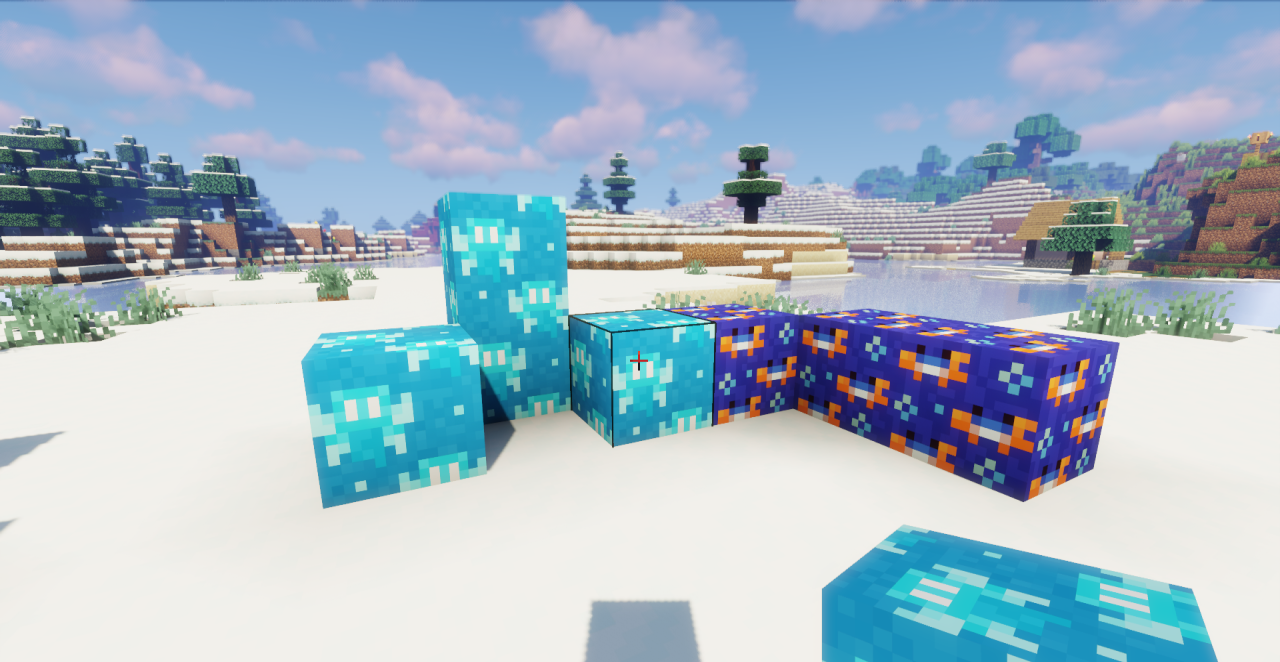 Городской пейзаж в Minecraft с применением новых бетонных текстур