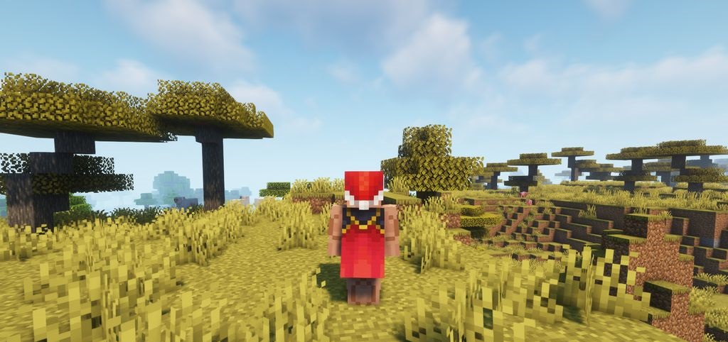 Плащ в движении с эффектом ветра в Minecraft