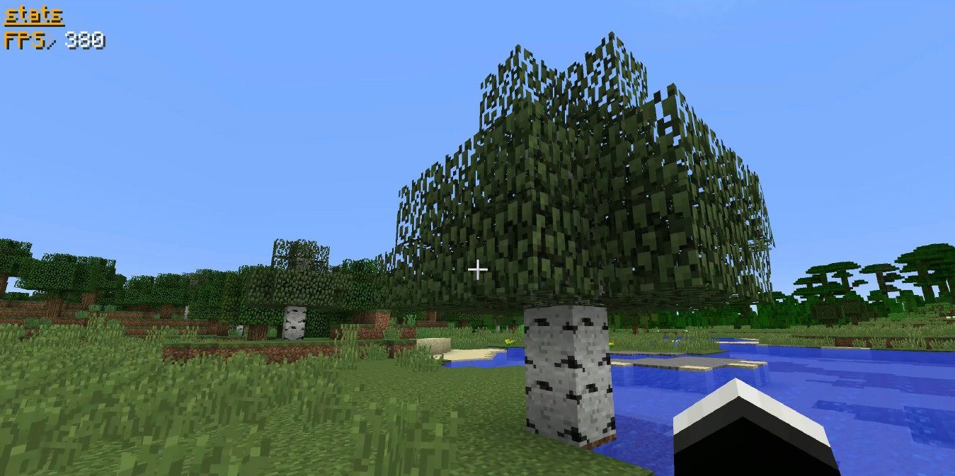 Сравнение обычной и анимированной растительности в Minecraft