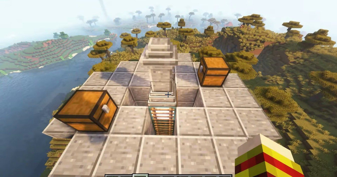 Сравнение разных стилей оформления башен Waystone в Minecraft
