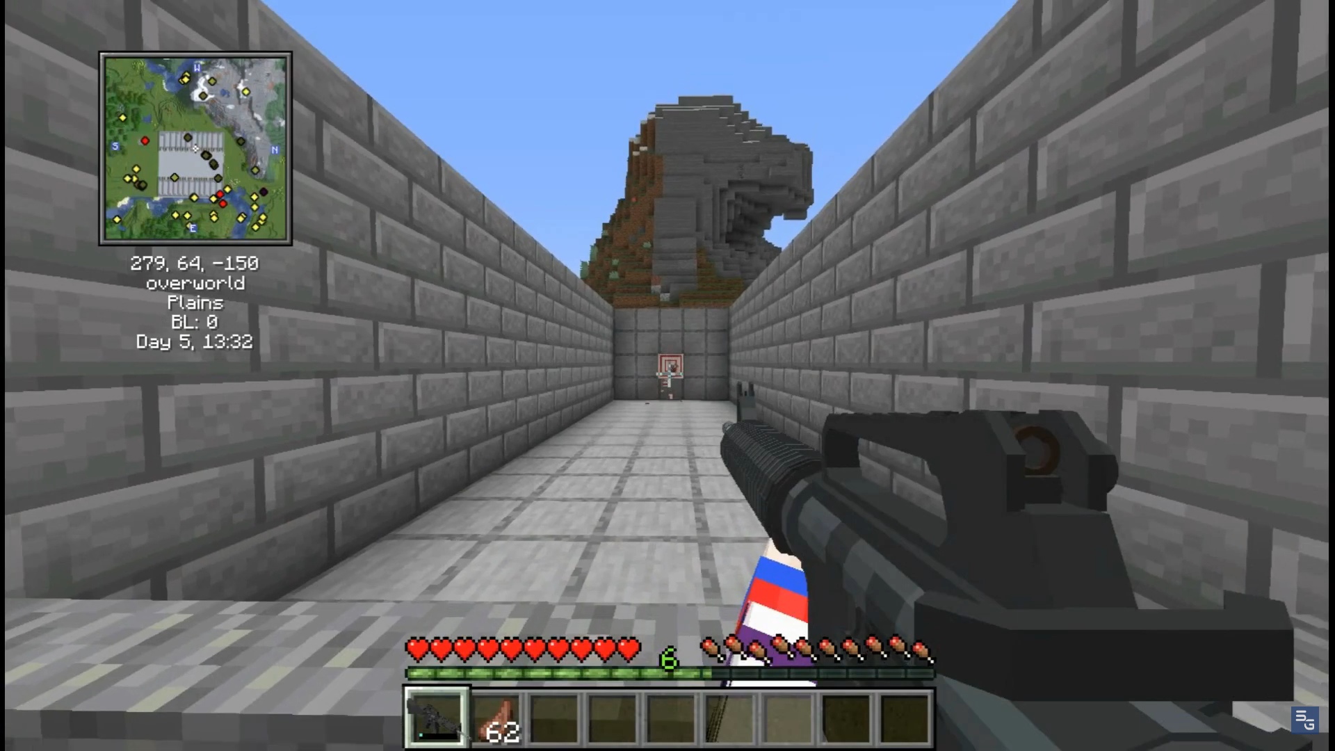 Арсенал оружия из мода Stabx Modern Guns в инвентаре Minecraft