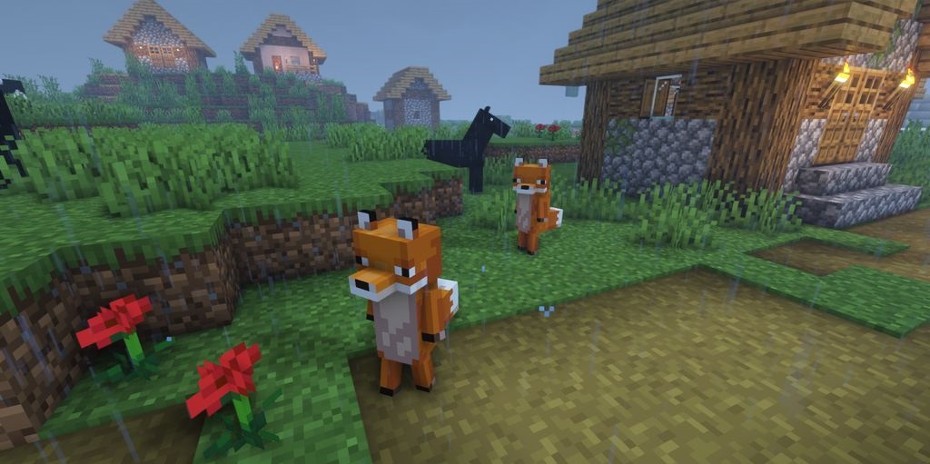 Скриншот Minecraft с новыми текстурами жителей деревни из We Don’t Bite