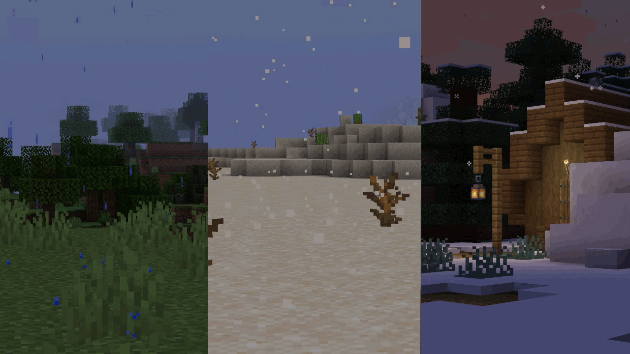 Гроза с детализированными молниями в Minecraft благодаря Particle Rain