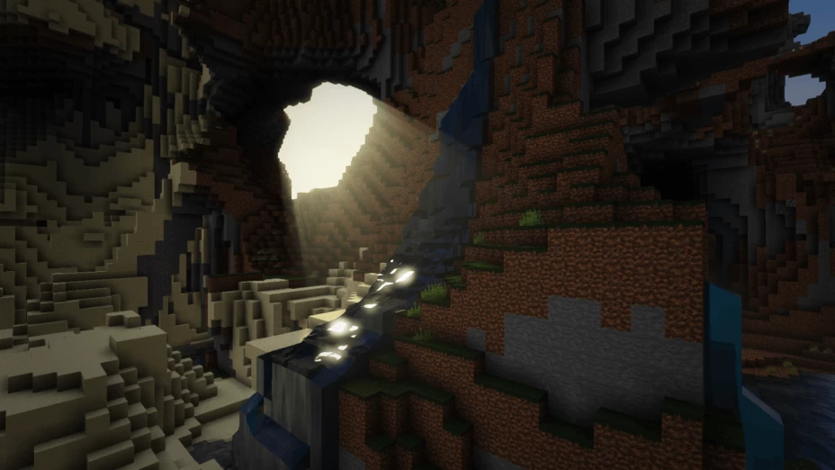 Сравнение обычной графики Minecraft и Werrus Shaders: разница в освещении и тенях