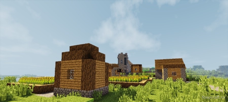 Дневное небо в Minecraft с Werrus Shaders – реалистичные облака
