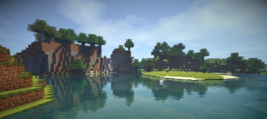 Рассвет в Minecraft с Werrus Shaders – мягкие переходы цветов
