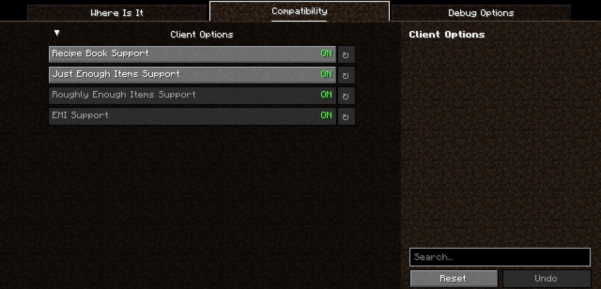 Пример работы Where Is It в Minecraft с поиском редких ресурсов