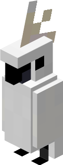 Белый какаду в Minecraft с детализированной текстурой