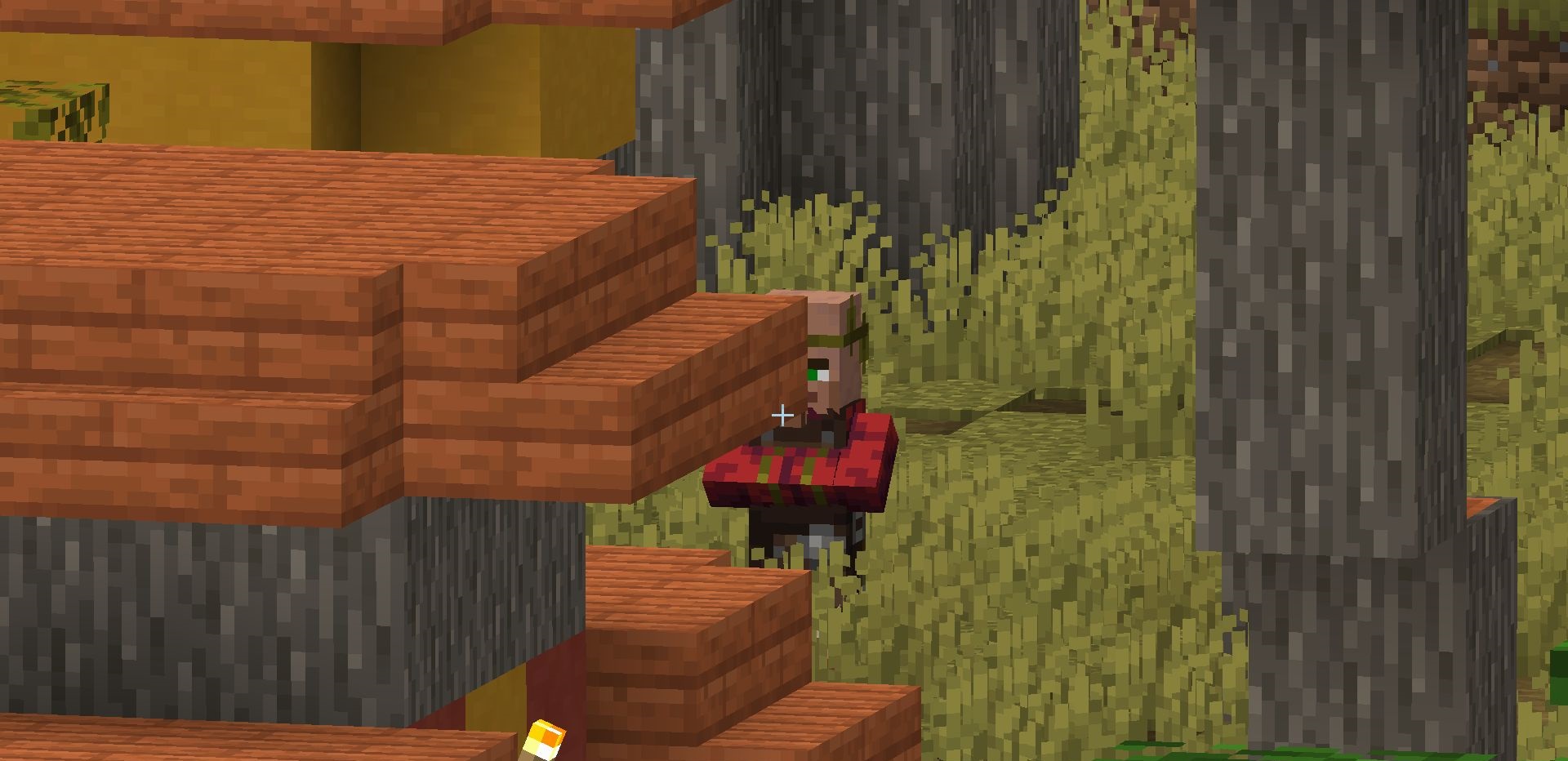 Сравнение стандартного и усиленного зума в Minecraft с модом WI Zoom