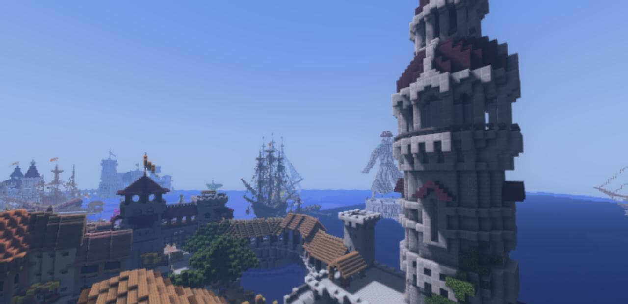 Горный биом в Minecraft с улучшенными текстурами и тенями от Windom Shaders