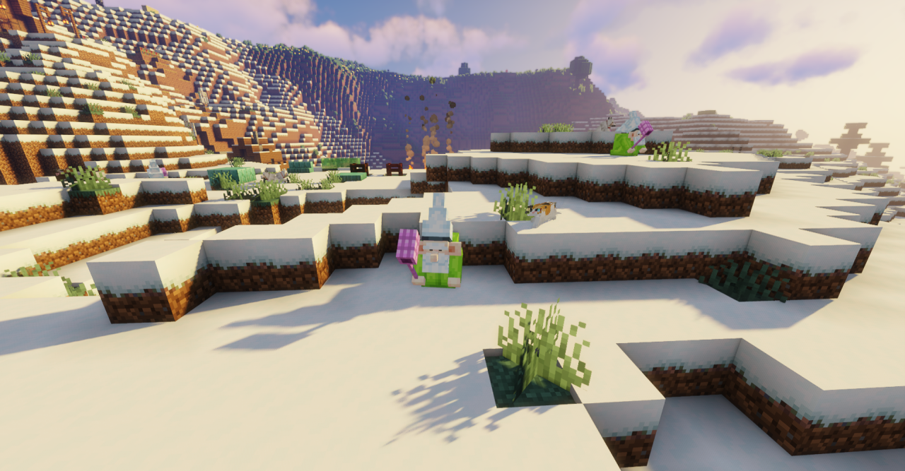 Волшебный гном в пустынном биоме Minecraft с ярким дизайном