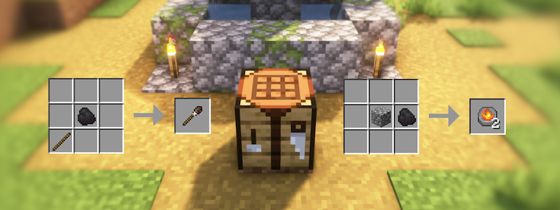 Рецепт крафта базового магического посоха в Minecraft