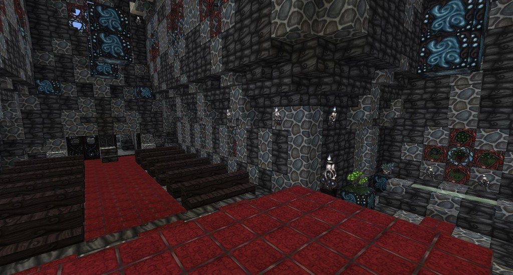 Скриншот Minecraft с текстур-паком Wolfhound Fairy - фэнтезийный лес и блоки