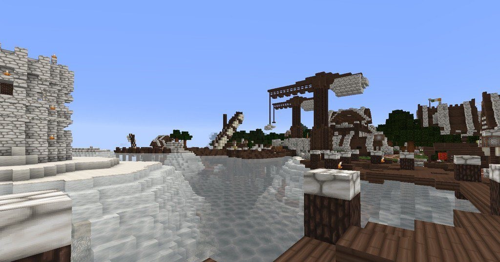 Minecraft с ресурс-паком Wolfhound Heavenly: красивые пейзажи и улучшенные текстуры