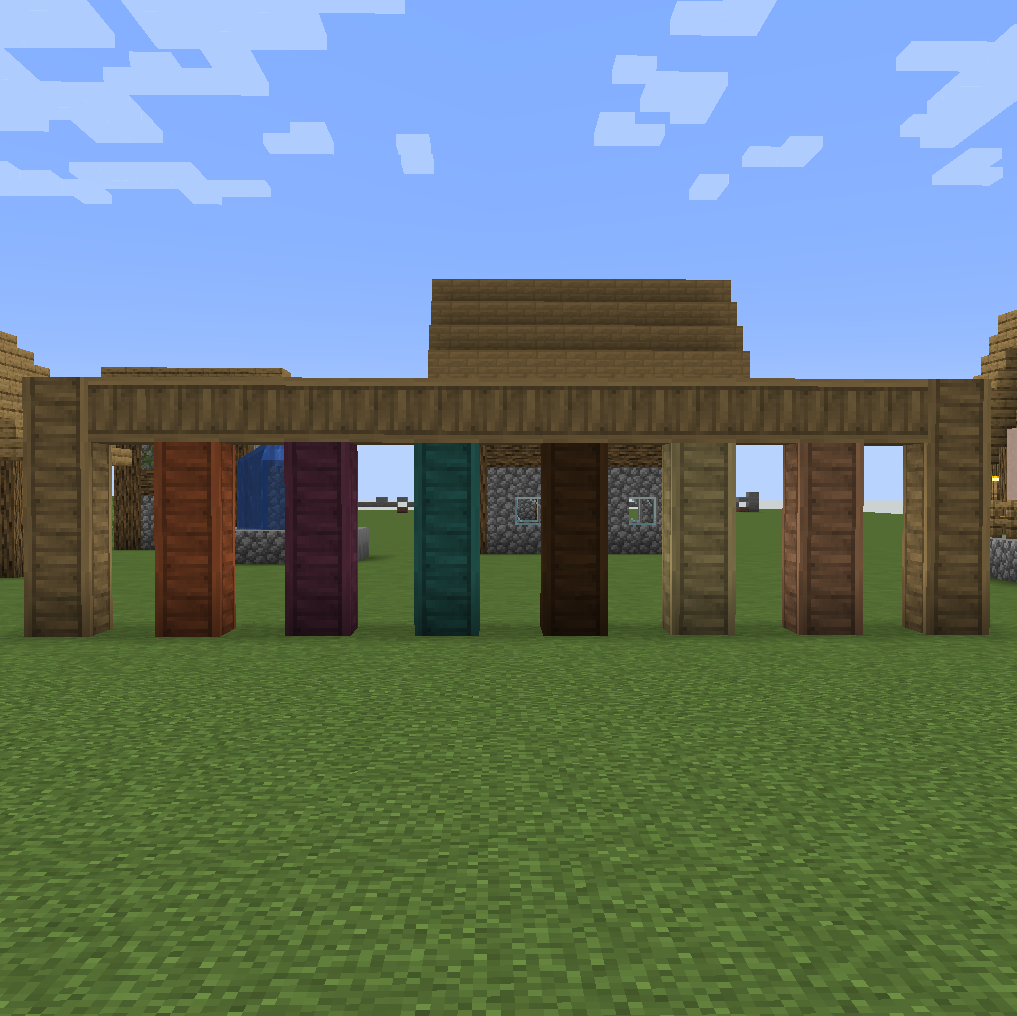 Разные виды древесины в Minecraft: дуб, ель, берёза, акация