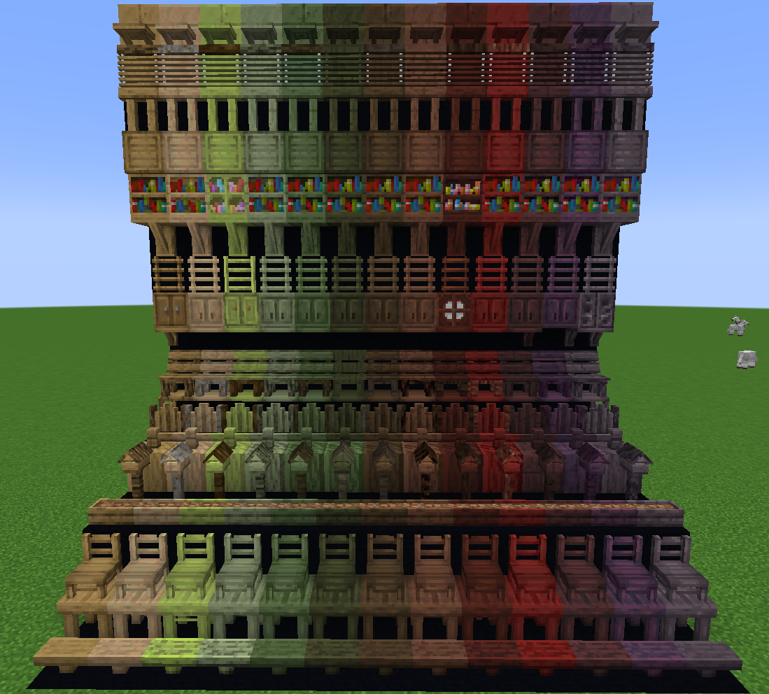 Пример интерьера в Minecraft с использованием мебели из Every Compat