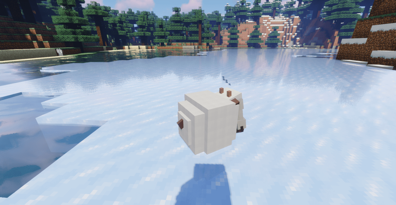 Текстурпак Wooloo Sheep в разных игровых ситуациях