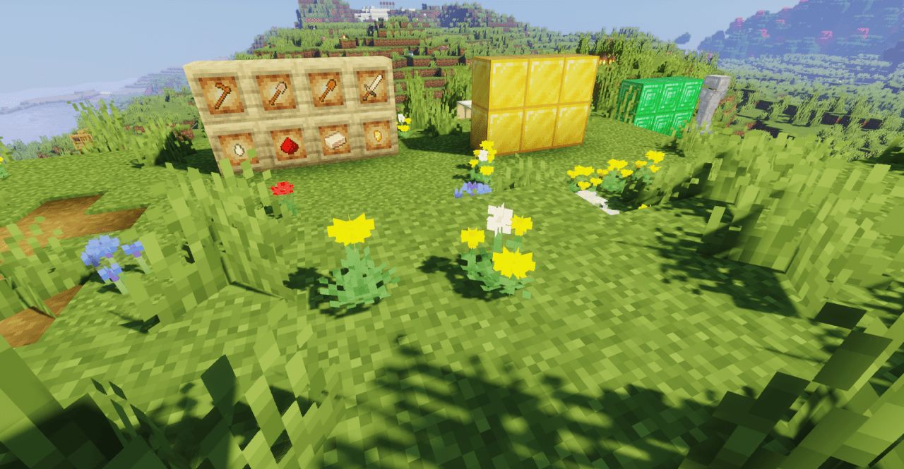 Детализированные текстуры цветов в Minecraft с модом XeKr