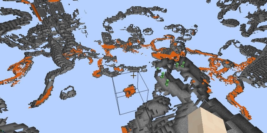 Сравнение обычного мира Minecraft и мира с XRay модом