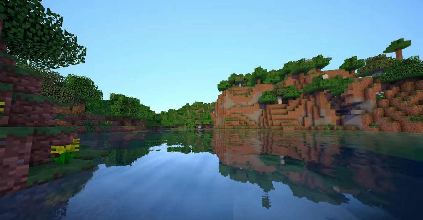 Интерфейс выбора шейдеров в Minecraft с активированным Y Shaders
