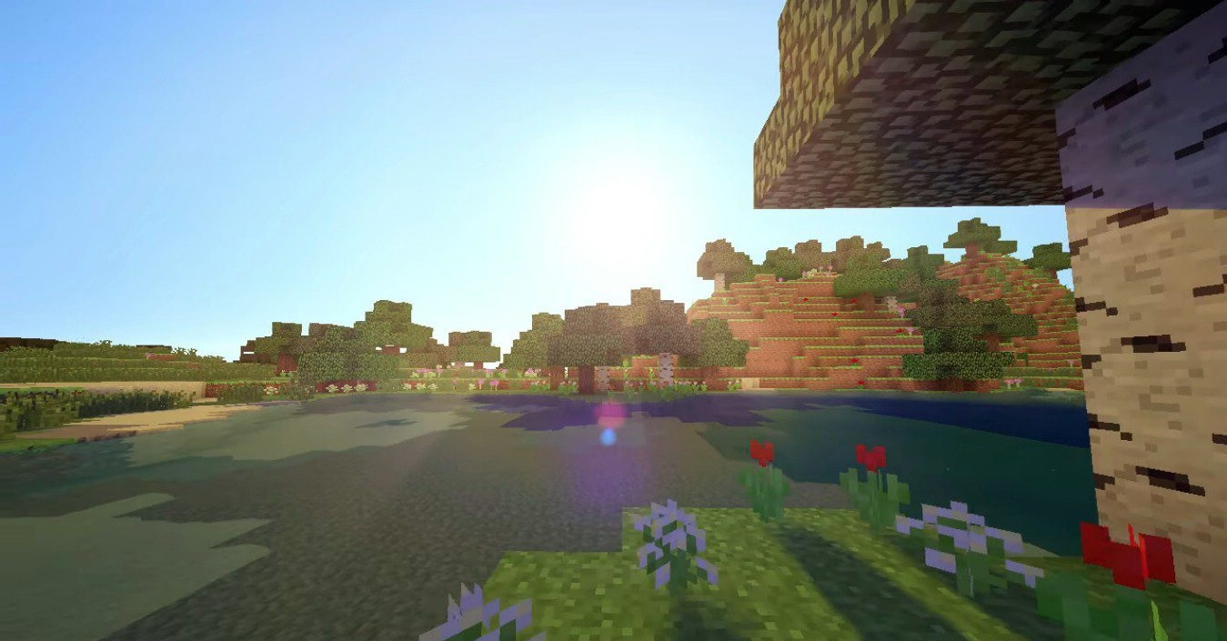 Сравнение графики Minecraft с шейдерами Y Shaders и без них