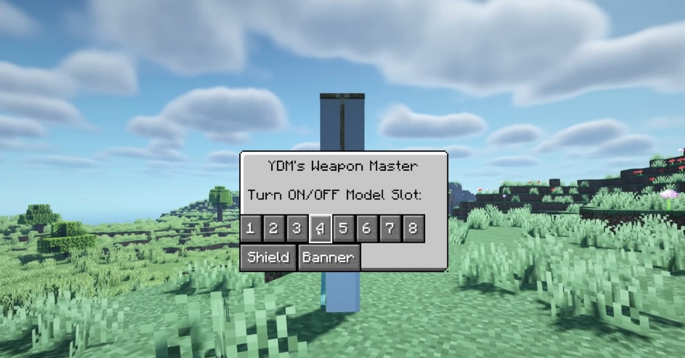 Различные типы оружия из мода YDM’s Weapon Master в инвентаре Minecraft