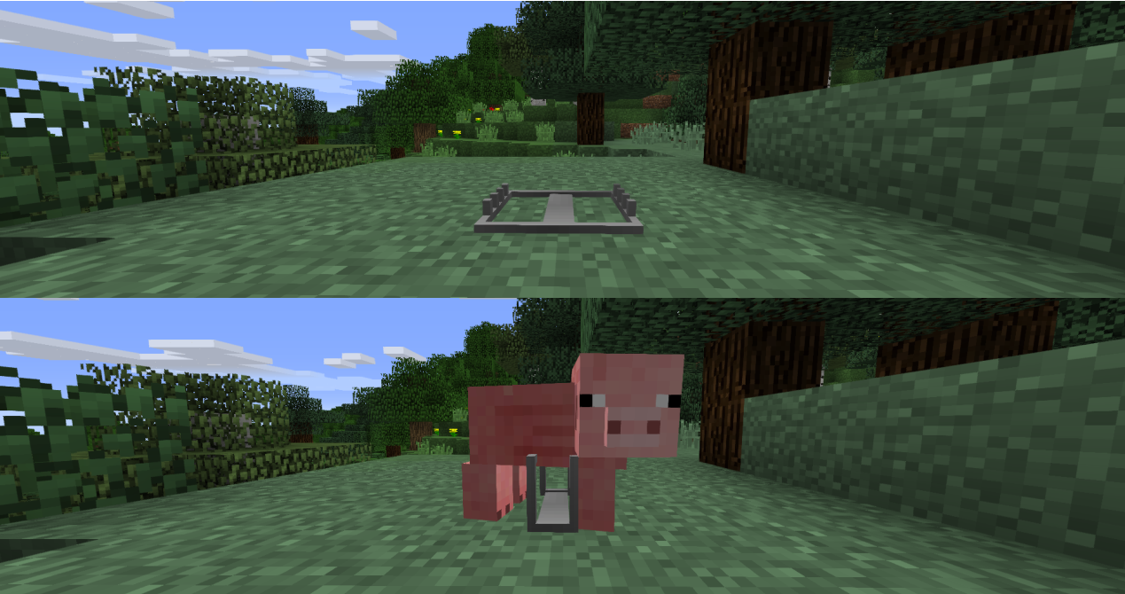 Готовый механизм ловушки из мода Trapcraft в Minecraft