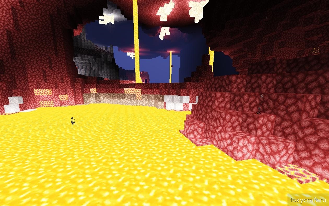 Крупный план реалистичной текстуры воды в Minecraft с шейдерами