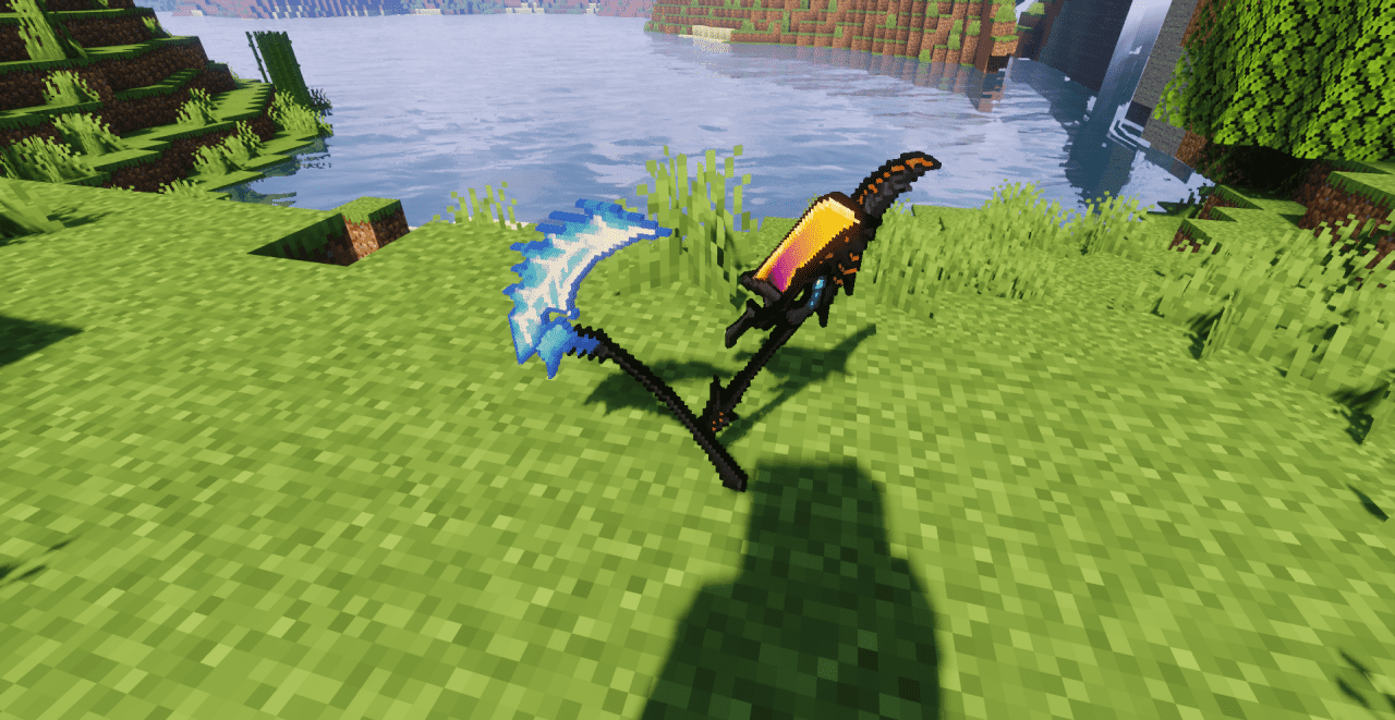 Эпичный момент битвы с использованием мифического оружия в Minecraft