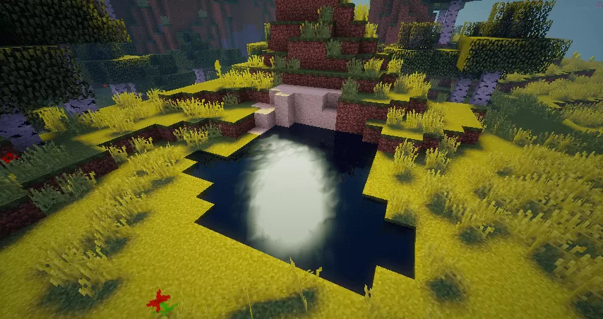 Деревня в Minecraft с улучшенной графикой благодаря шейдерам Ziipzaap’s