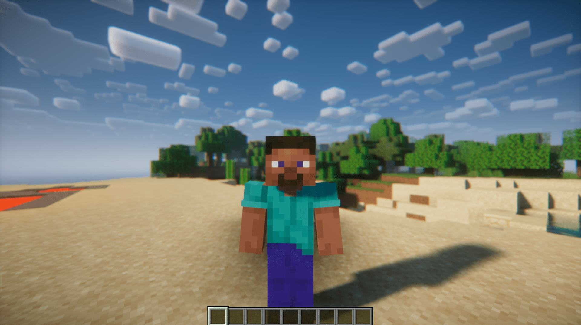 Пример использования зума в Minecraft для детального осмотра ландшафта