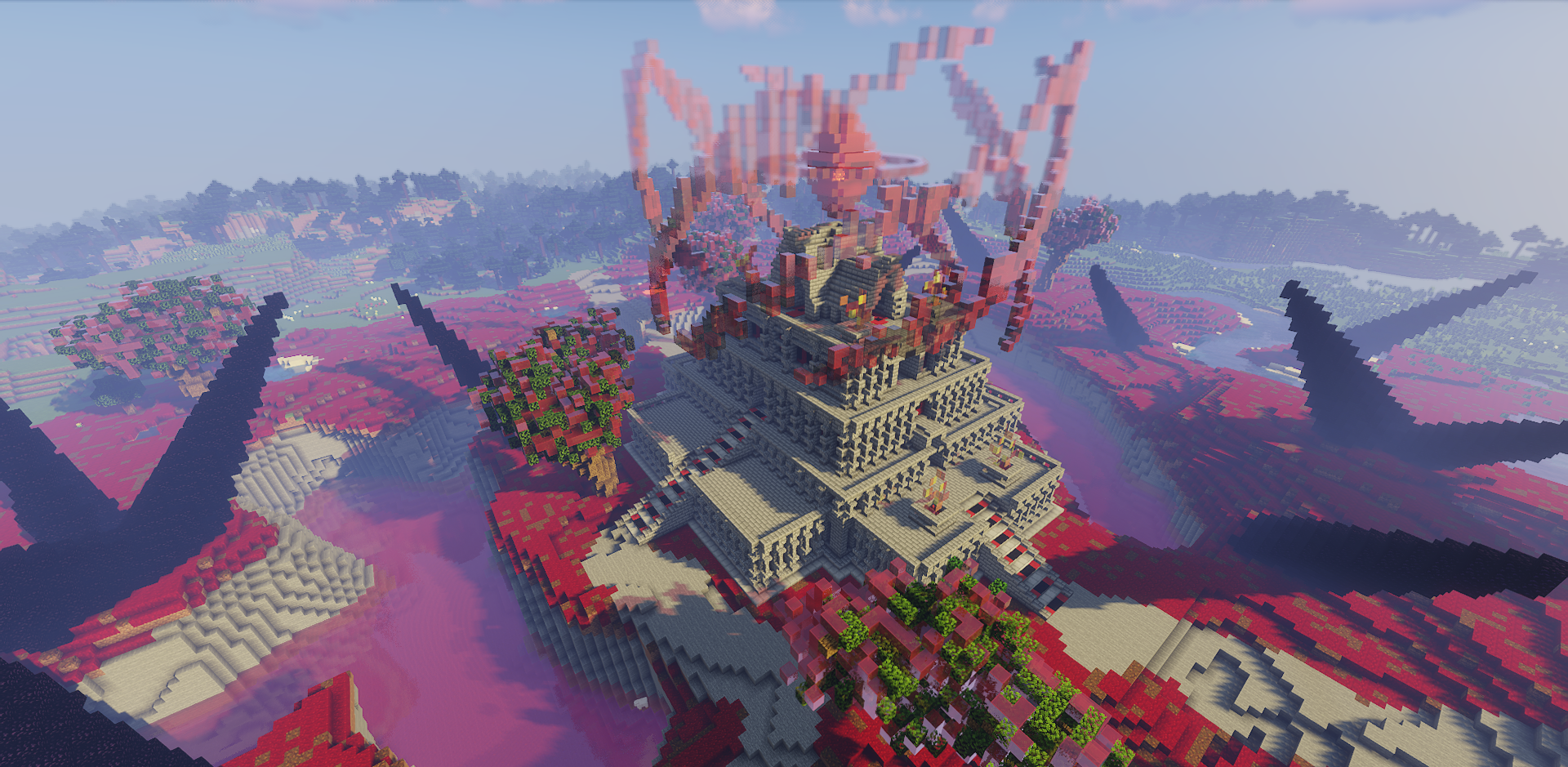 Игрок исследует тёмные коридоры Bloodmoon Temple с факелом