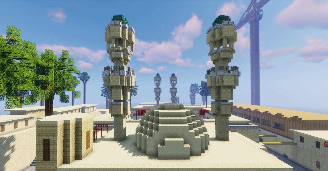 Игроки сражаются на арене в Minecraft с оружием в стиле Call of Duty