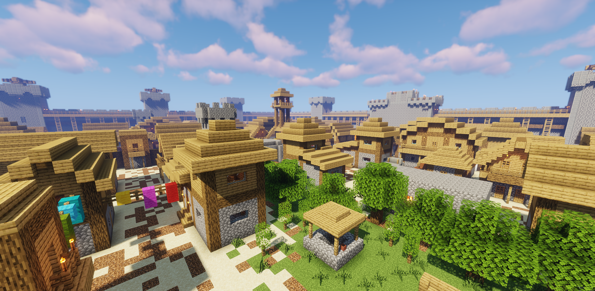 Детализированный дом в Minecraft с камином, мебелью и сундуками