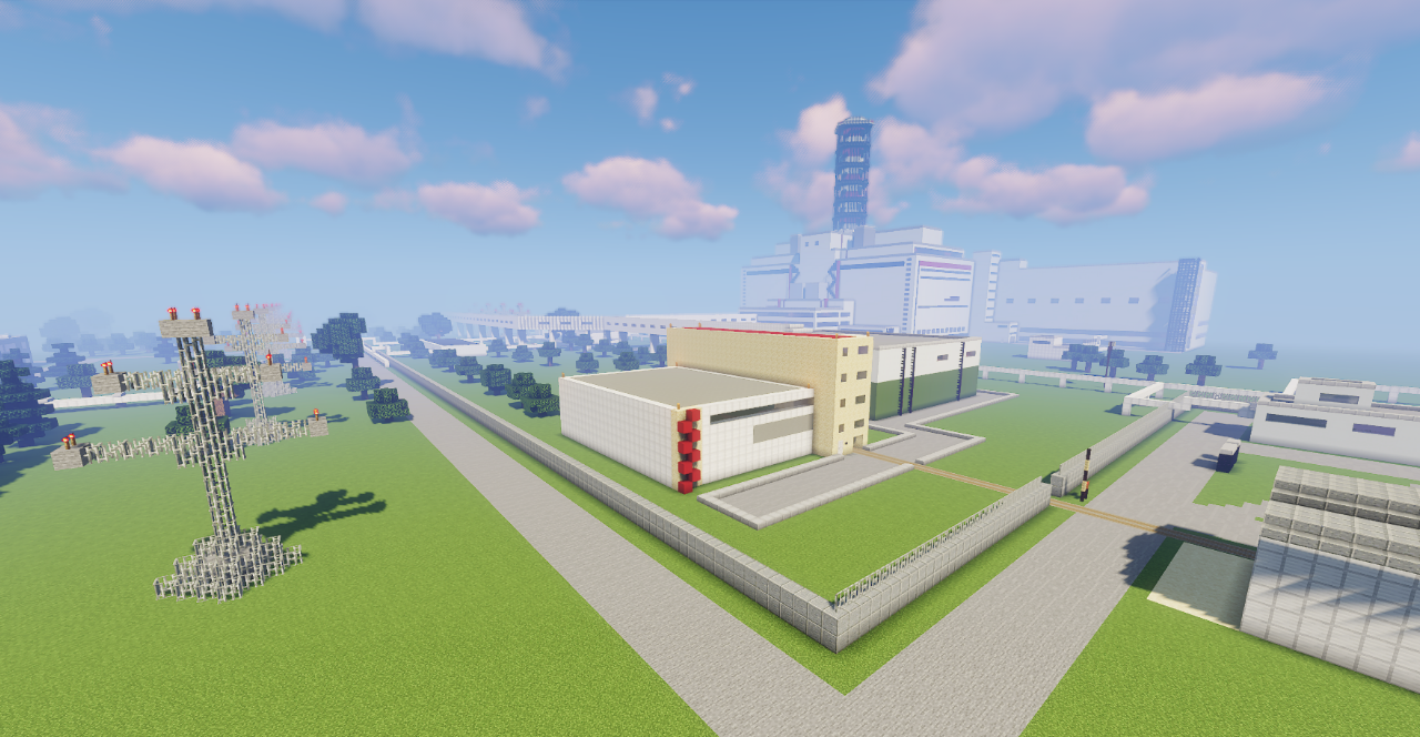 Заброшенные помещения Чернобыльской АЭС в Minecraft - мрачная атмосфера и разрушенные объекты