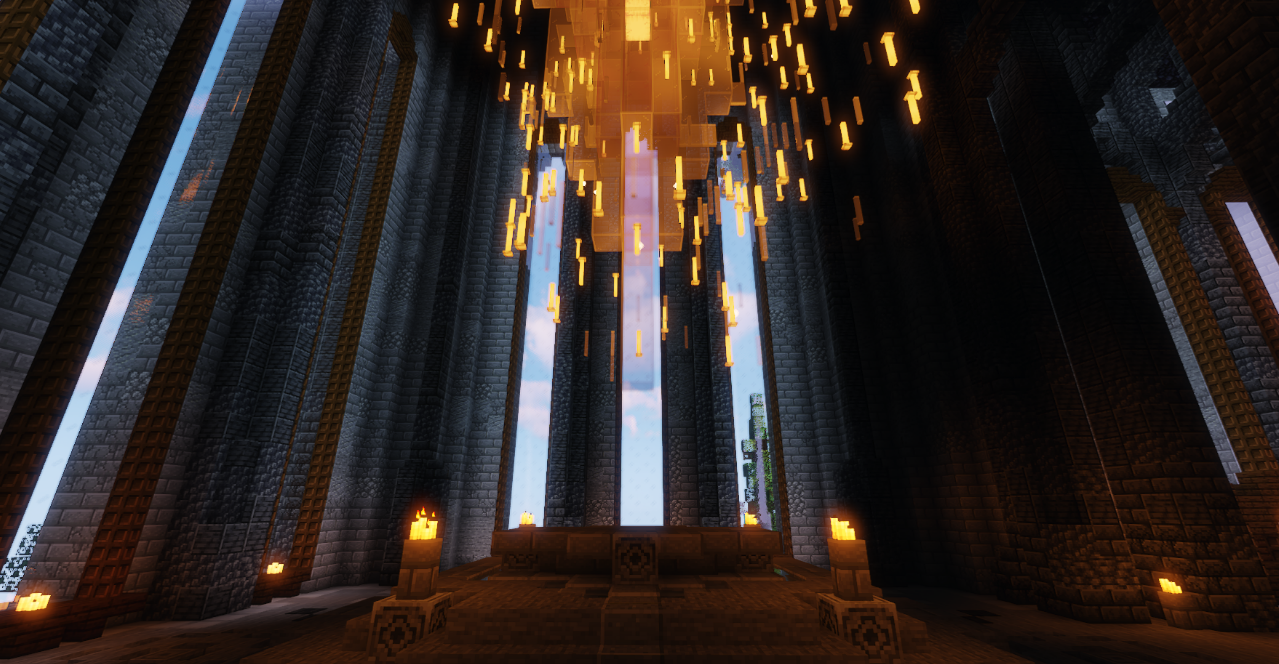 Темный коридор с факелами в Church of Fractured Starlight