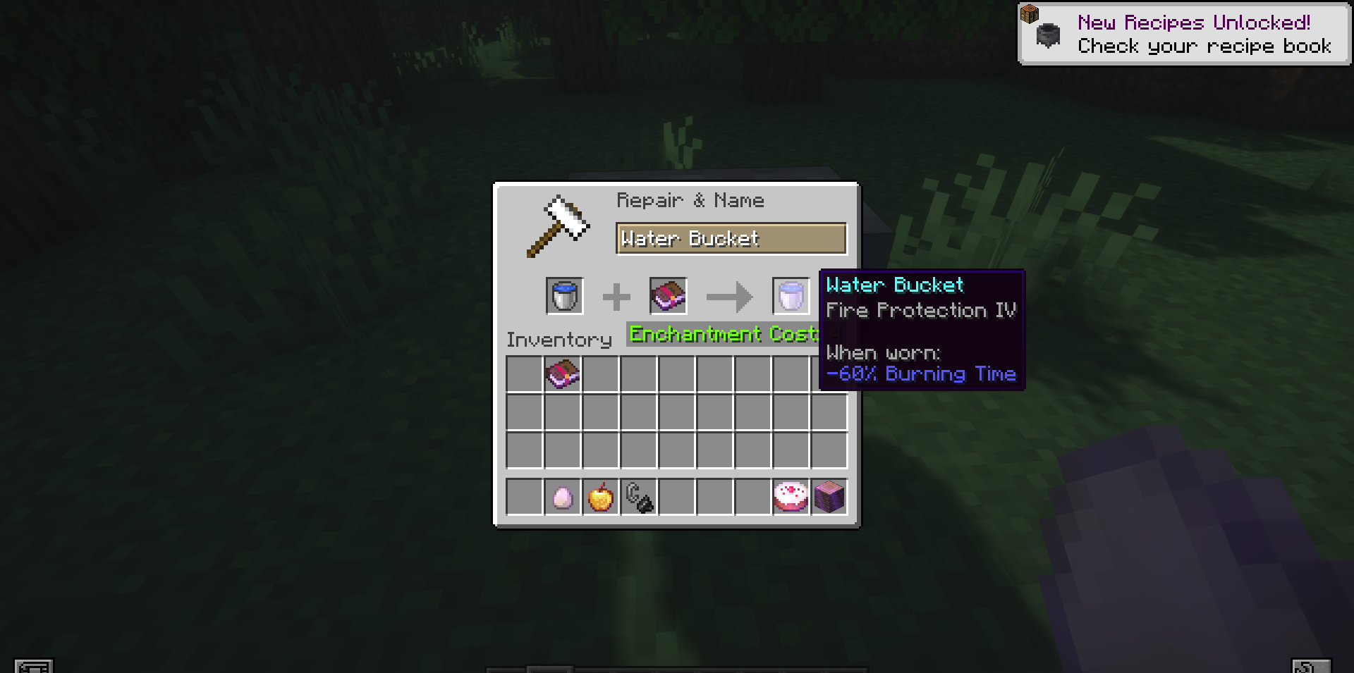 Интерфейс настроек мода Don’t Burn My Stuff в Minecraft