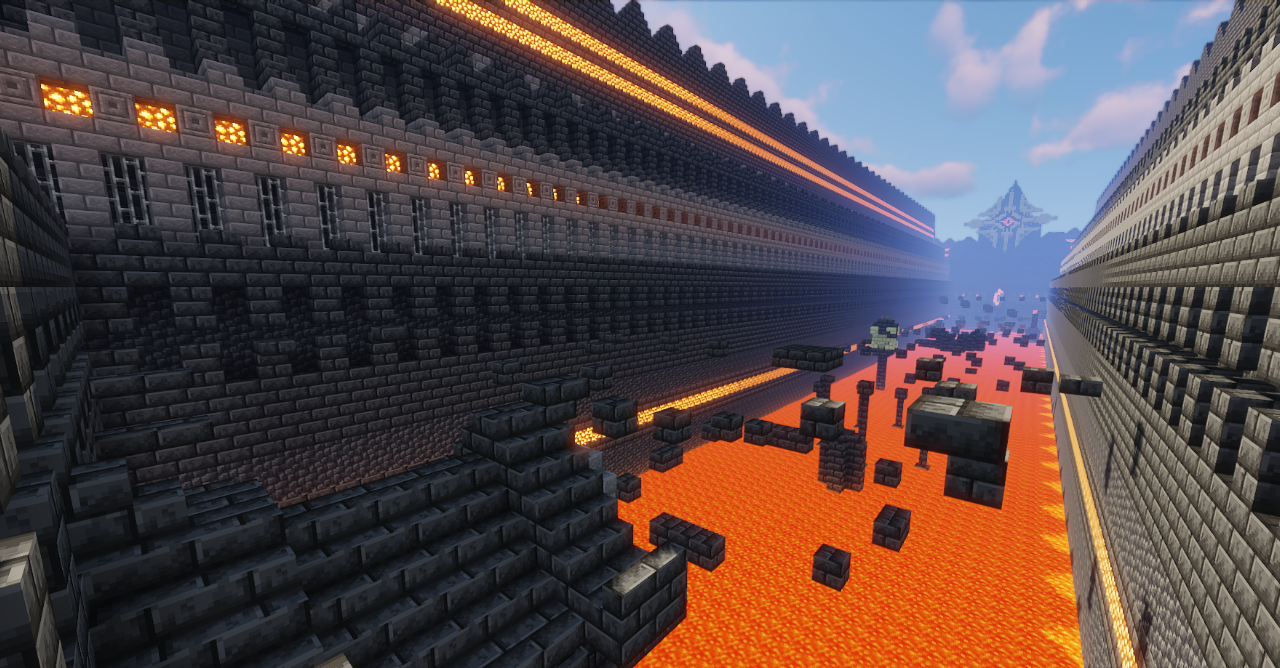Финишная зона паркур-карты Eye Parkour 3 в Minecraft