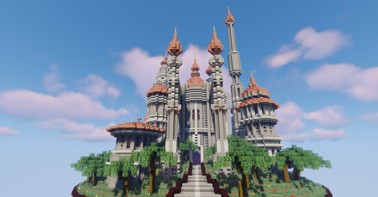 Панорамный вид на Floating Castle of Ardad с высоты птичьего полета