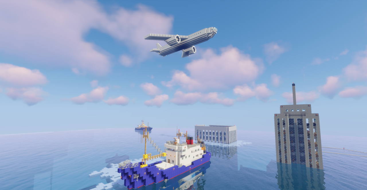 Подводные руины с сундуками в Minecraft Flooded Earth Survival