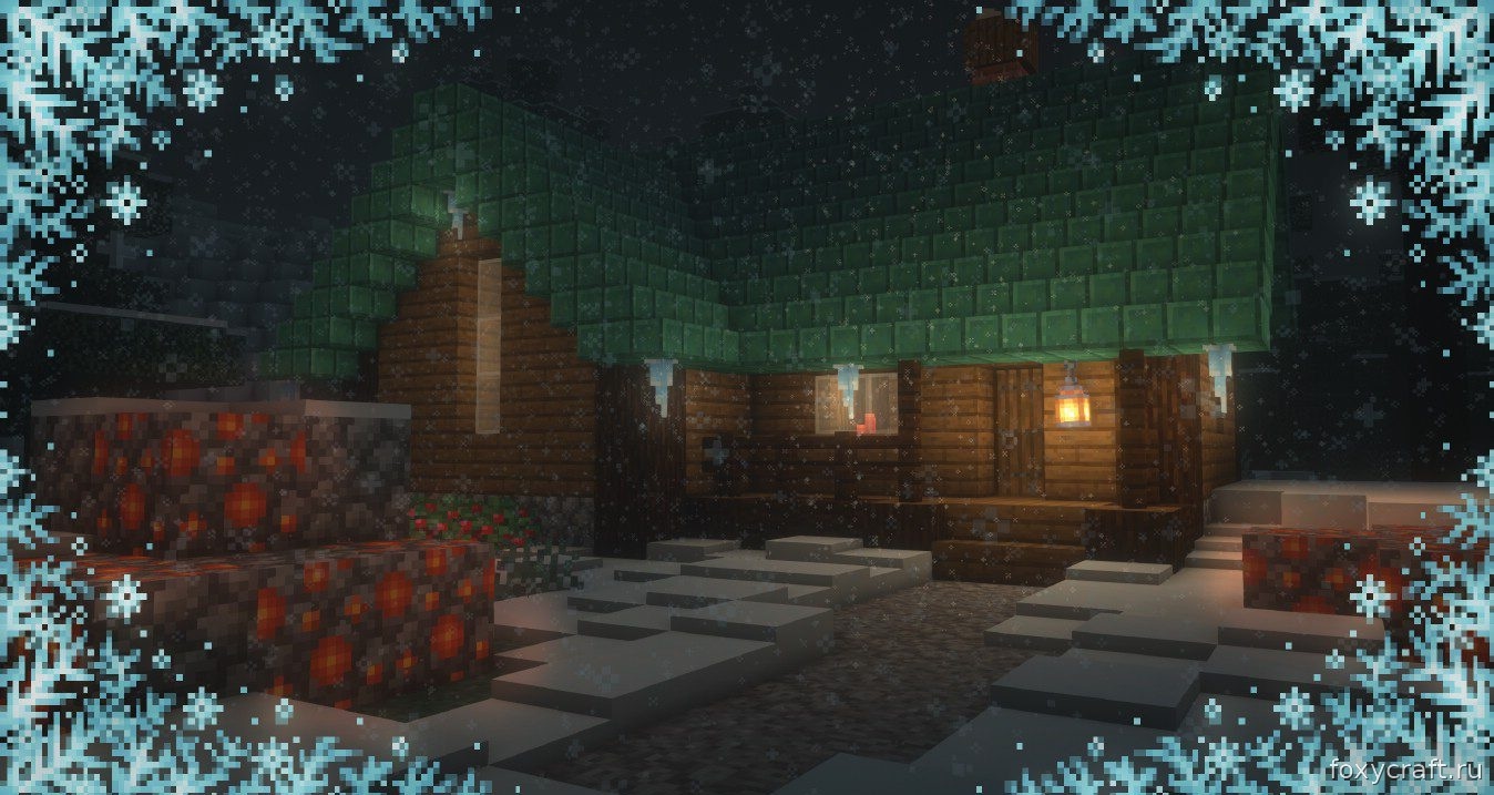 Игрок исследует заснеженный лес с новыми мобами из Frostiful Mod
