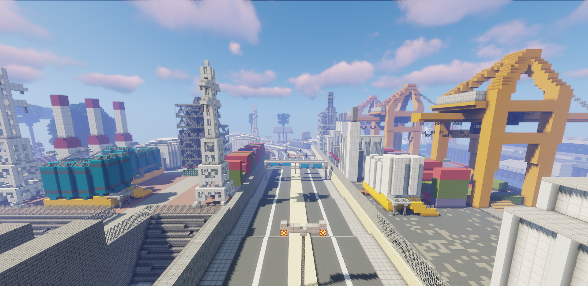 Готовый мегапроект в Minecraft — огромный замок с мостами и башнями