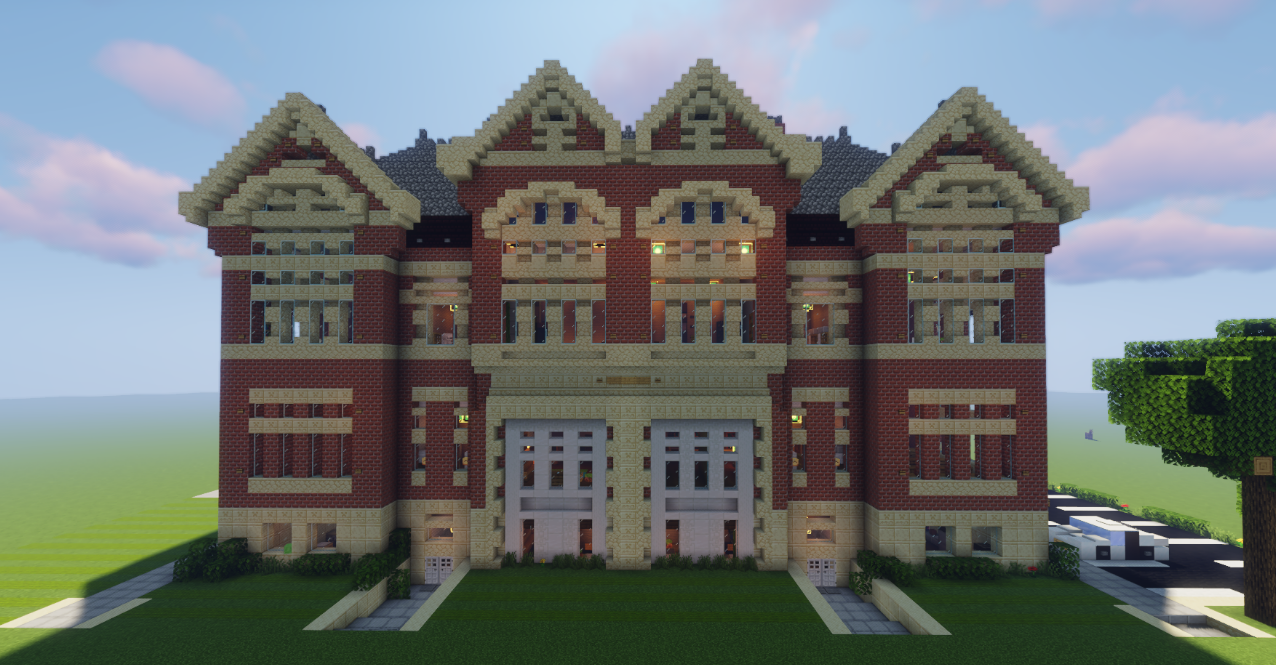 Библиотека Ironhurst Elementary School с высокими книжными шкафами