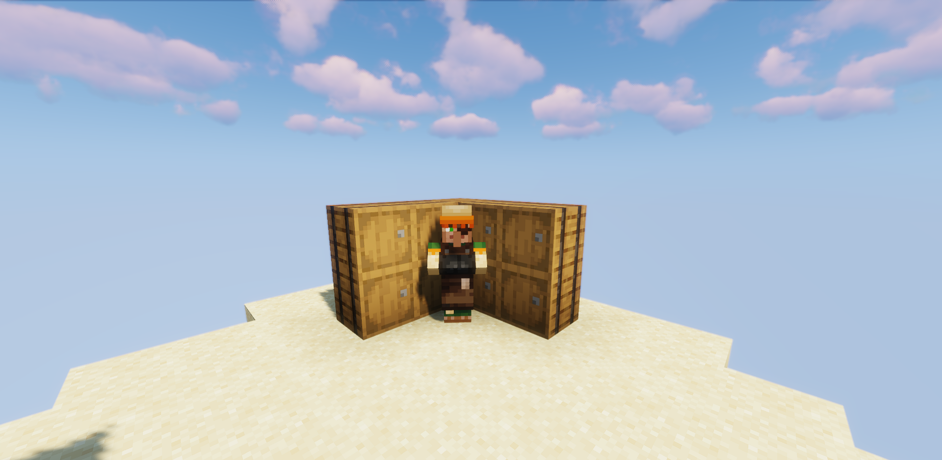 Система хранения ресурсов в сундуках на острове Minecraft Island Block