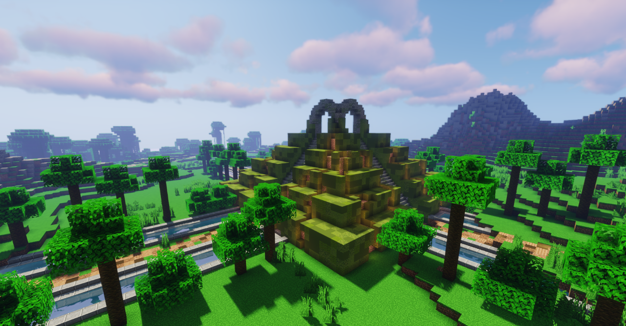 Интерьер храма с загадочными рычагами и скрытыми проходами в Minecraft