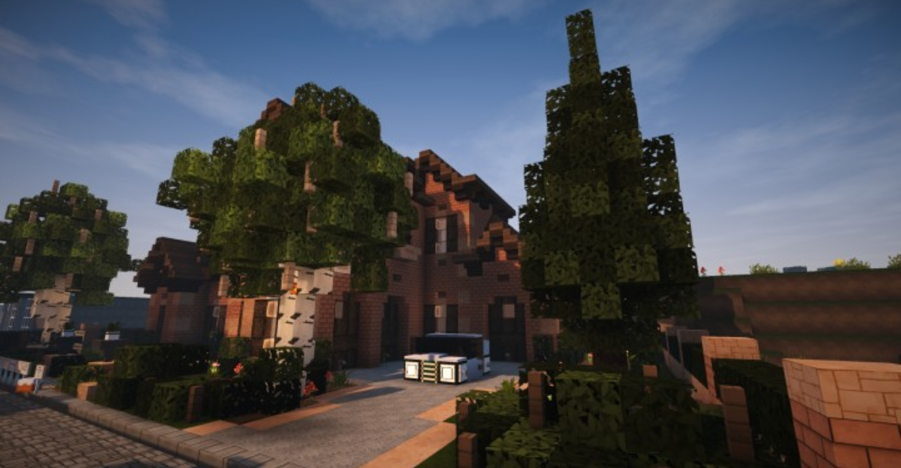 Интерьер французского особняка в Minecraft с камином и роскошной мебелью