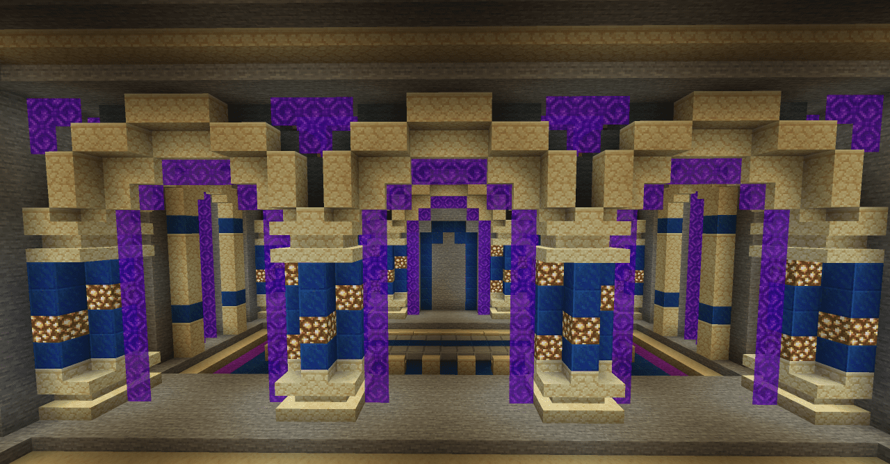 Игрок исследует подземные коридоры Lavindigrotto в Minecraft