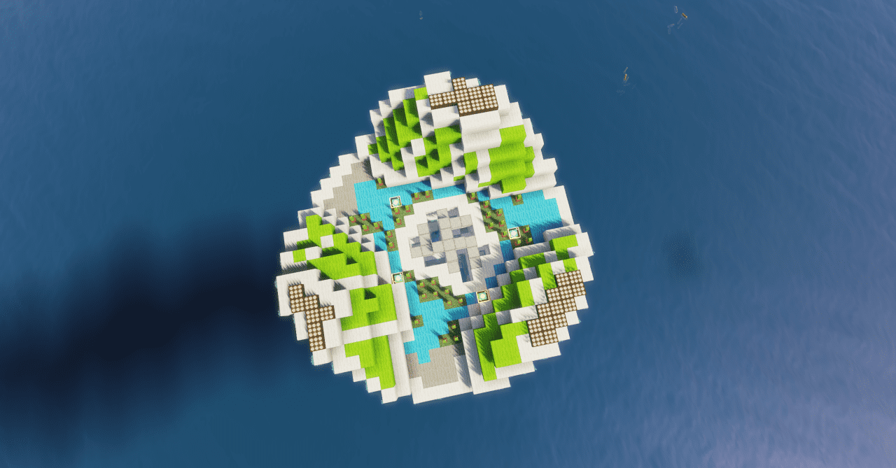 Ночной вид Lilypad City с подсвеченными небоскребами и улицами